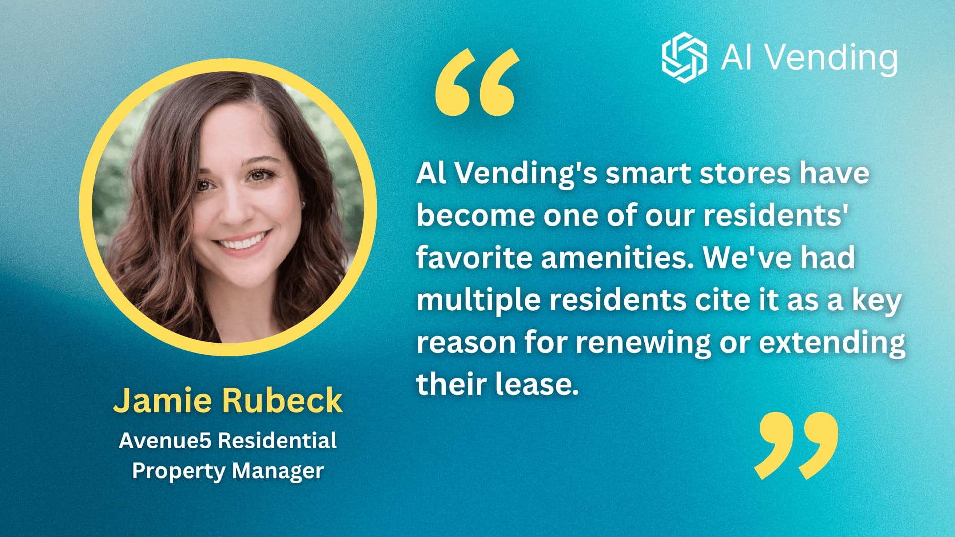 Jamie Rubeck, Avenue5 Residential Property Manager — AI Vending smart store drives lease renewals